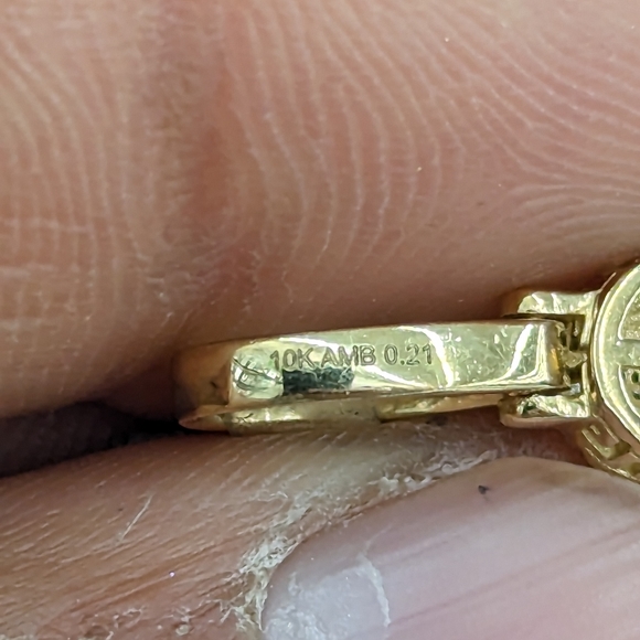 Real Diamond 10kt gold bubble Initial L pendant